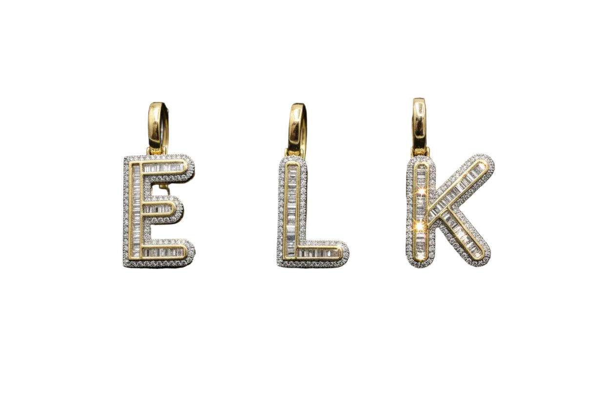 Baguette Initial Pendant