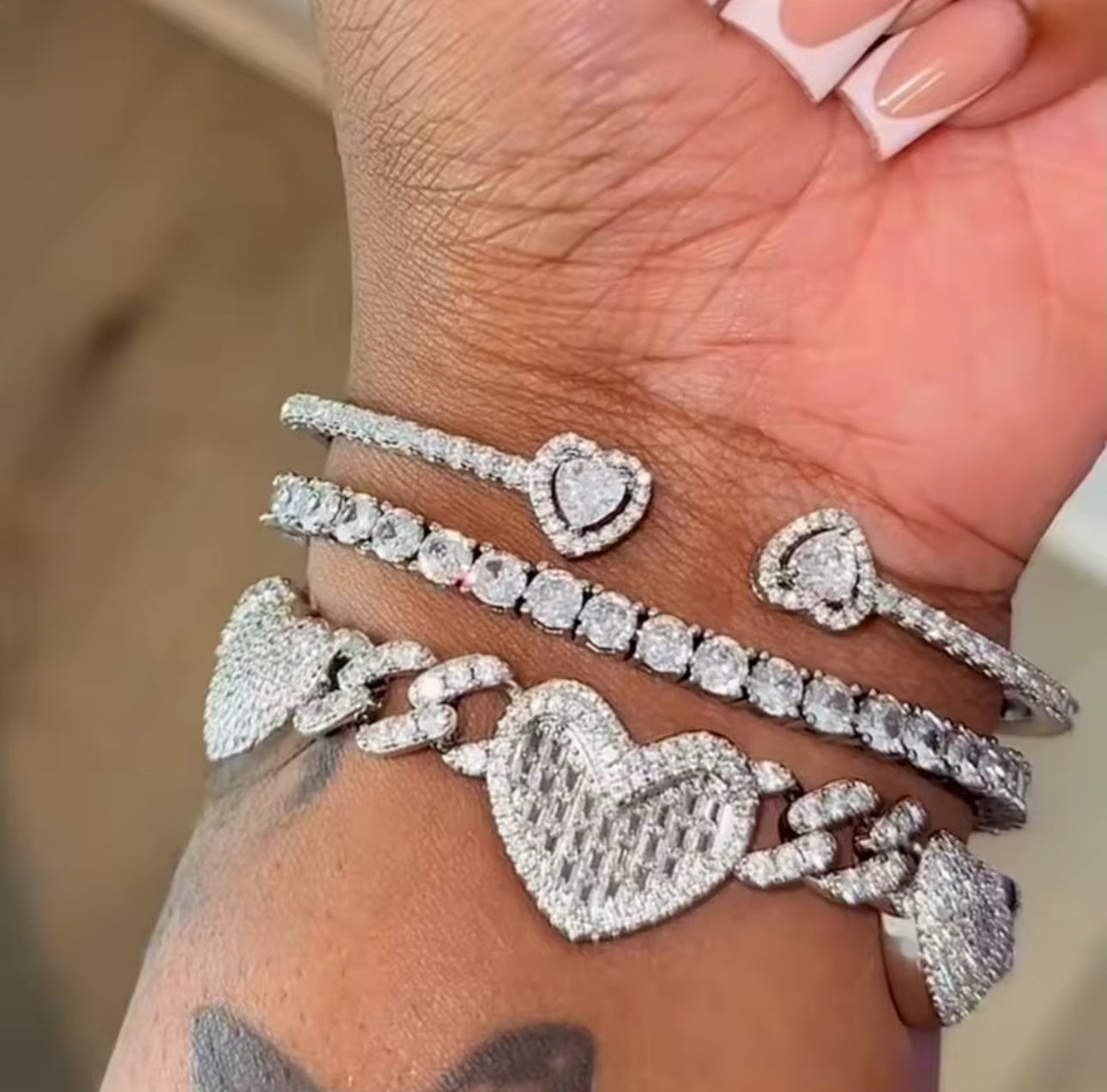 Twin Heart Luxe Bangle